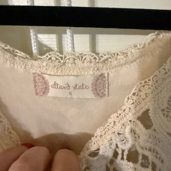 Altar'd State Cream Lace and Black Patterned Mini Dress - Picture 5 of 11